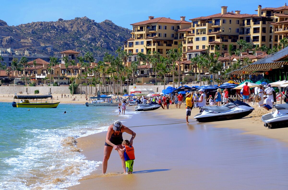 People on the beach in Cabo San Lucas