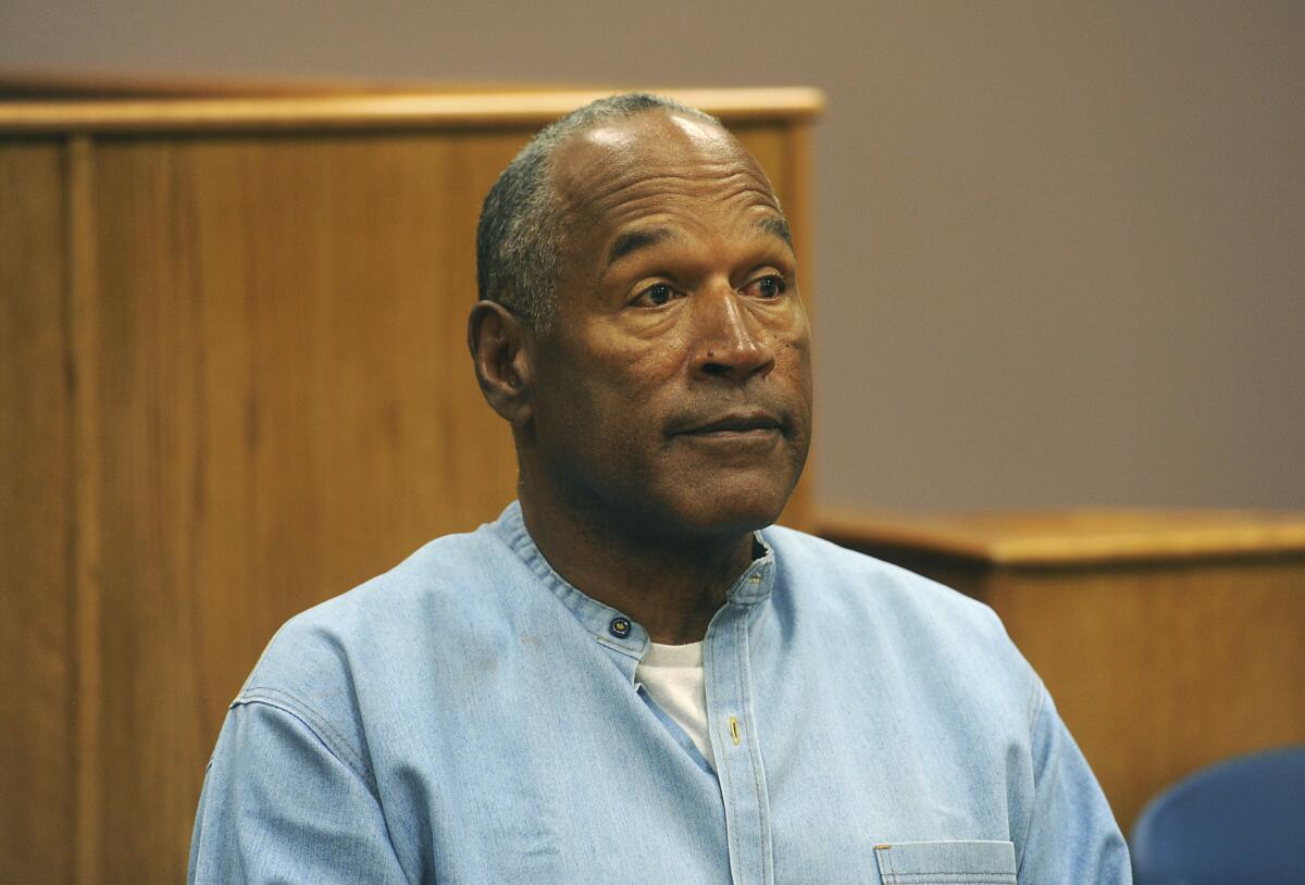 O.J. Simpson appears via video for his parole hearing at the Lovelock Correctional Center