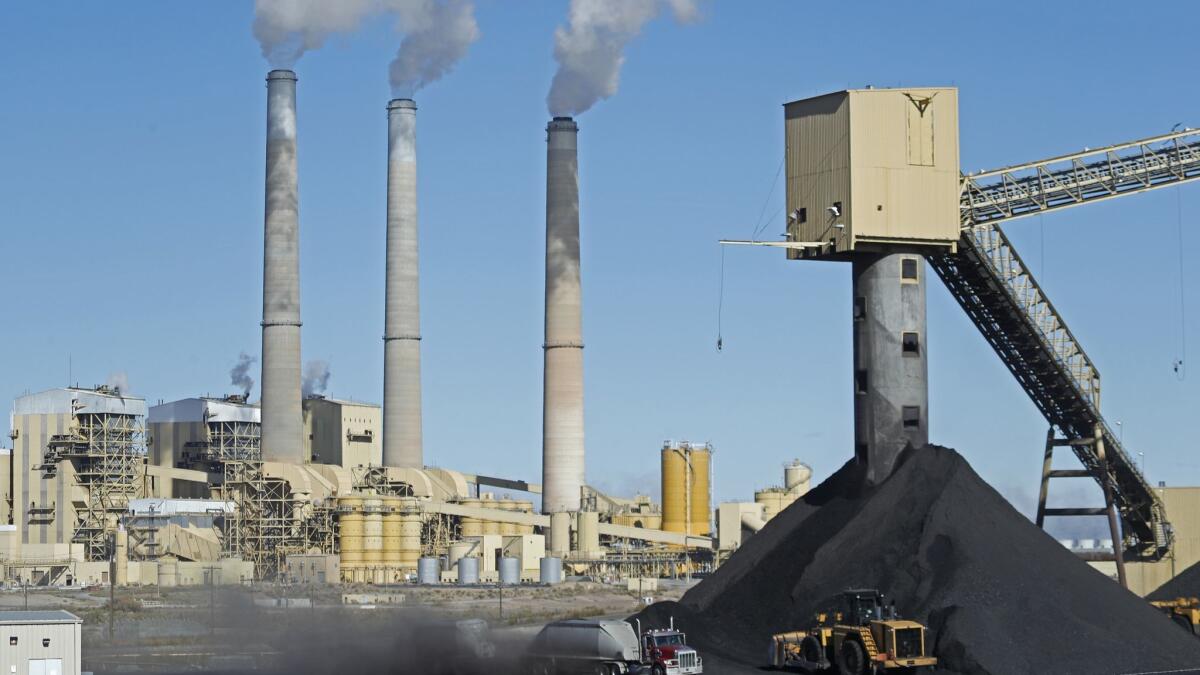 A coal-fired power plant in Castle Dale, Utah, in 2017.