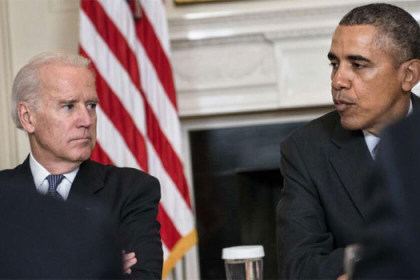 President Obama, right, picked against Joe Biden's alma mater, Delaware, in the second round of the NCAA tournament.