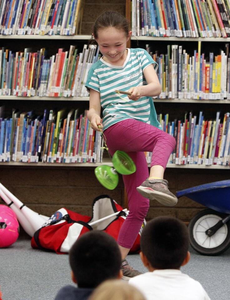 Photo Gallery: Comic juggler Michael Rayner performs for children at La Canada Library