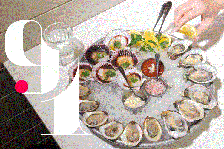 #91: A dish with oysters and Peruvian scallops