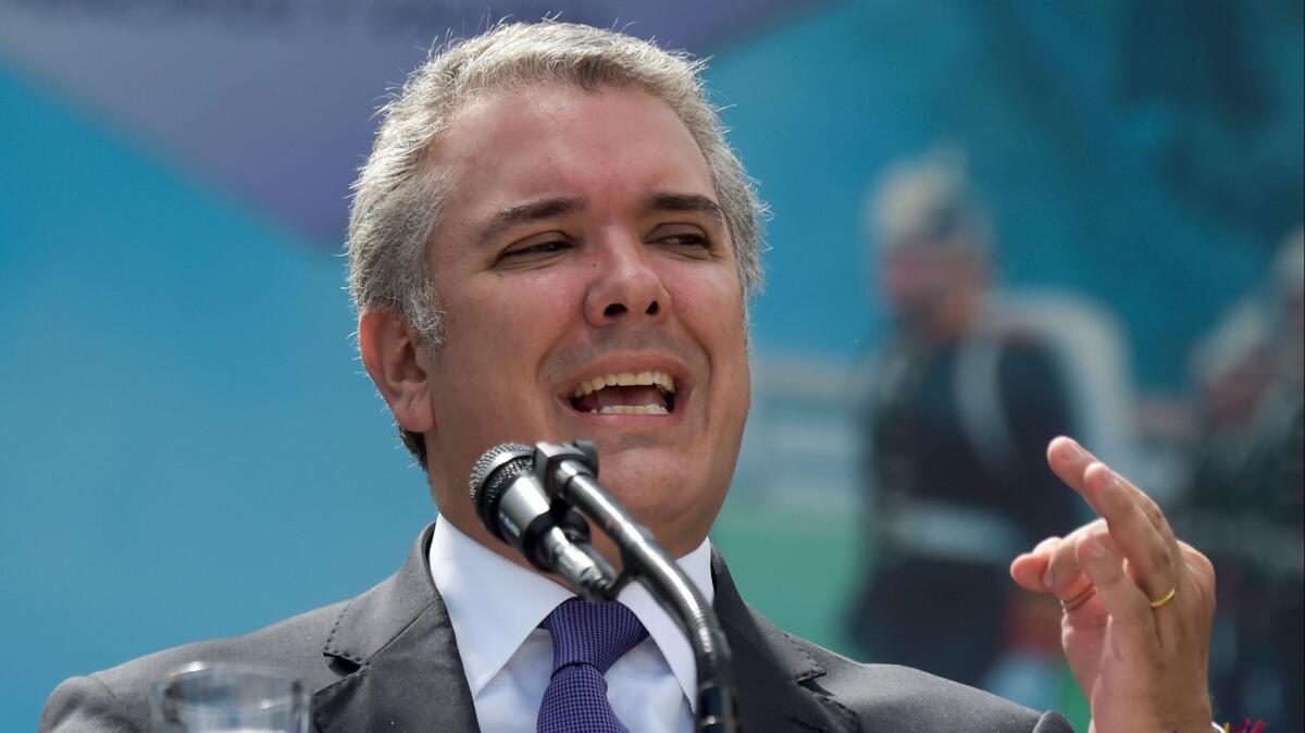Colombian President Ivan Duque has criticized the peace accord his predecessor forged with FARC rebels as too generous.