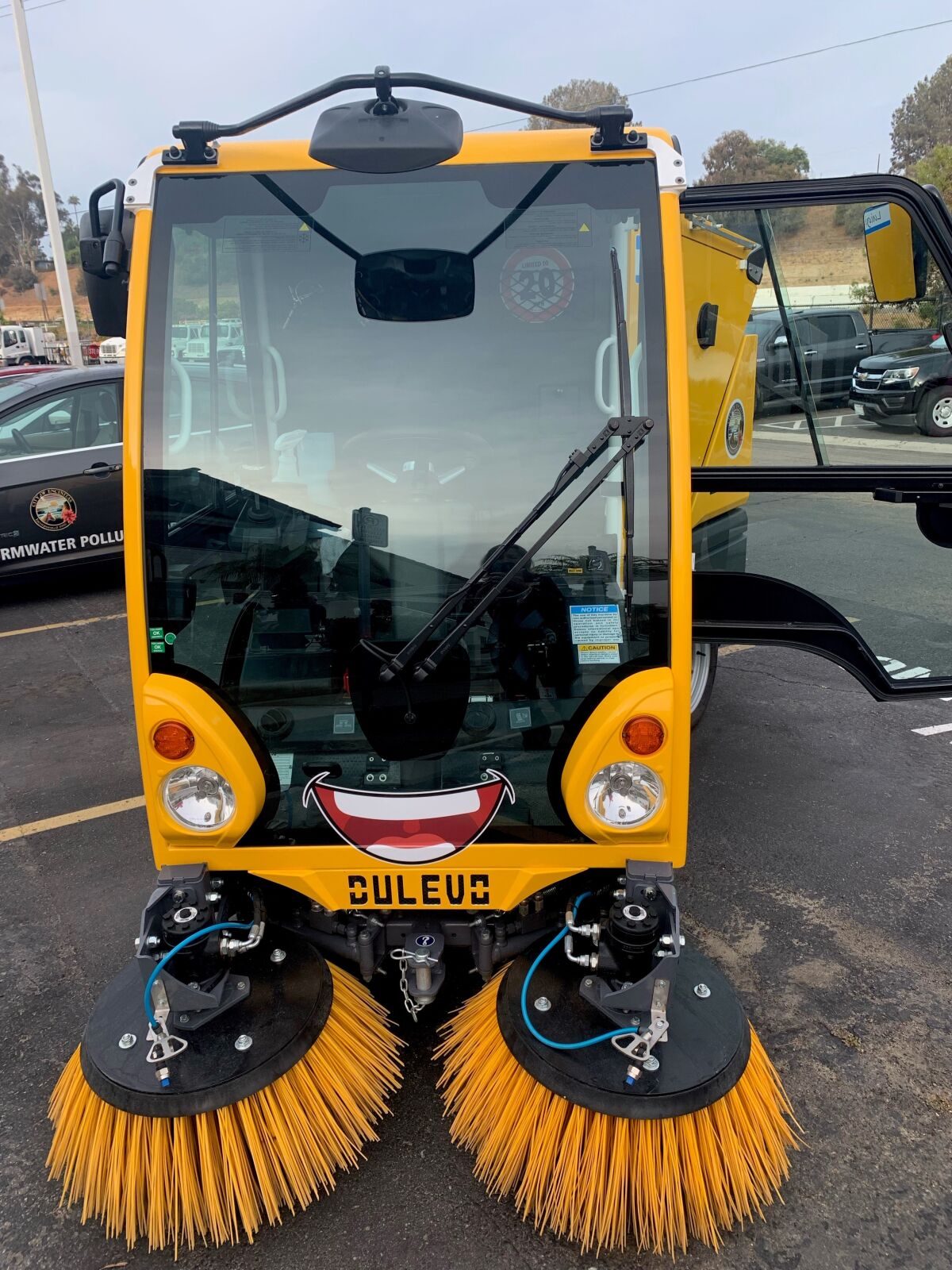 Luigi the city's new street sweeper.