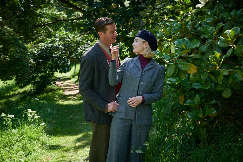 Armie Hammer and Lily James in "Rebecca."