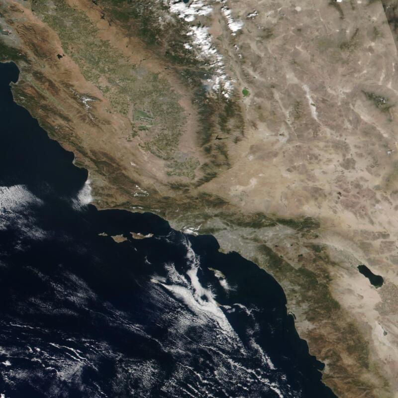 Satellite image from the National Aeronautics and Space Administration shows Southern California on Sept. 19, 2023