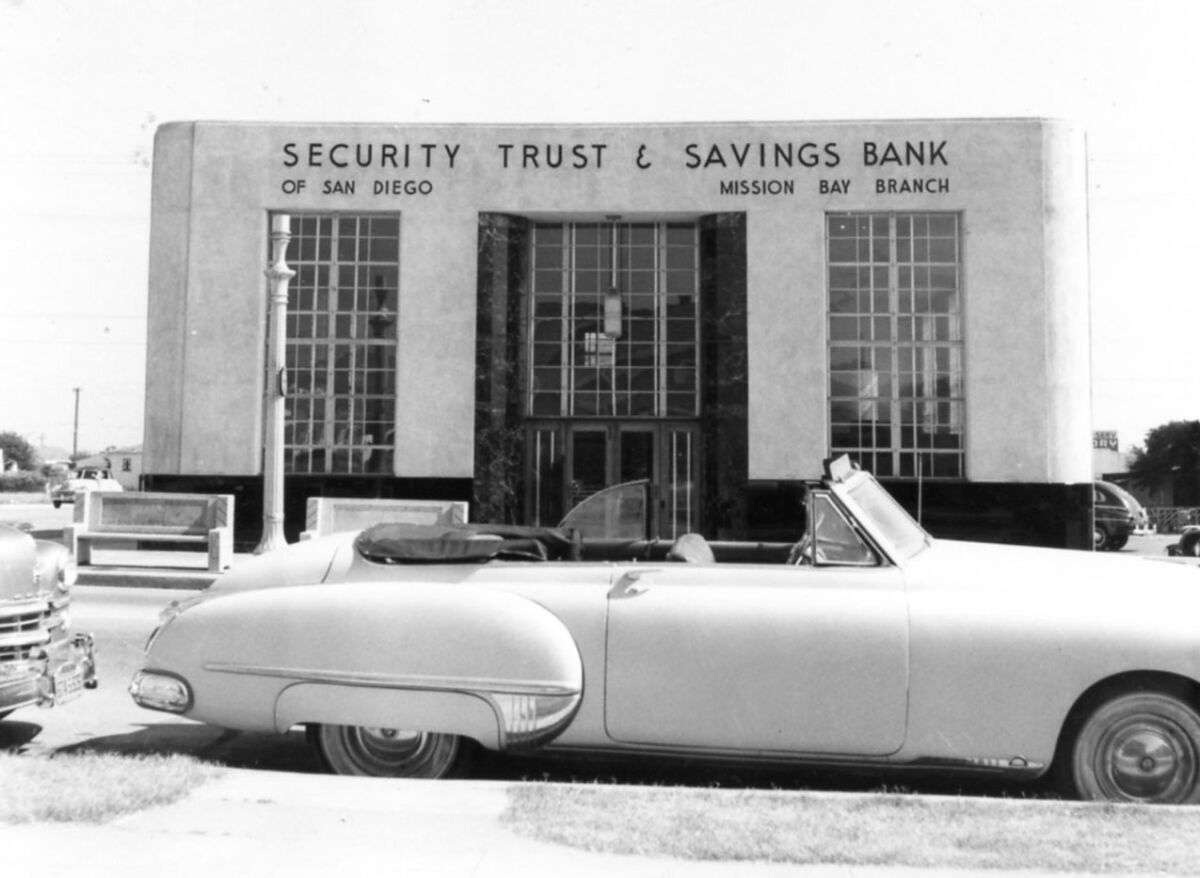 Security Trust & Savings Bank, 875 Garnet Ave, around 1950.