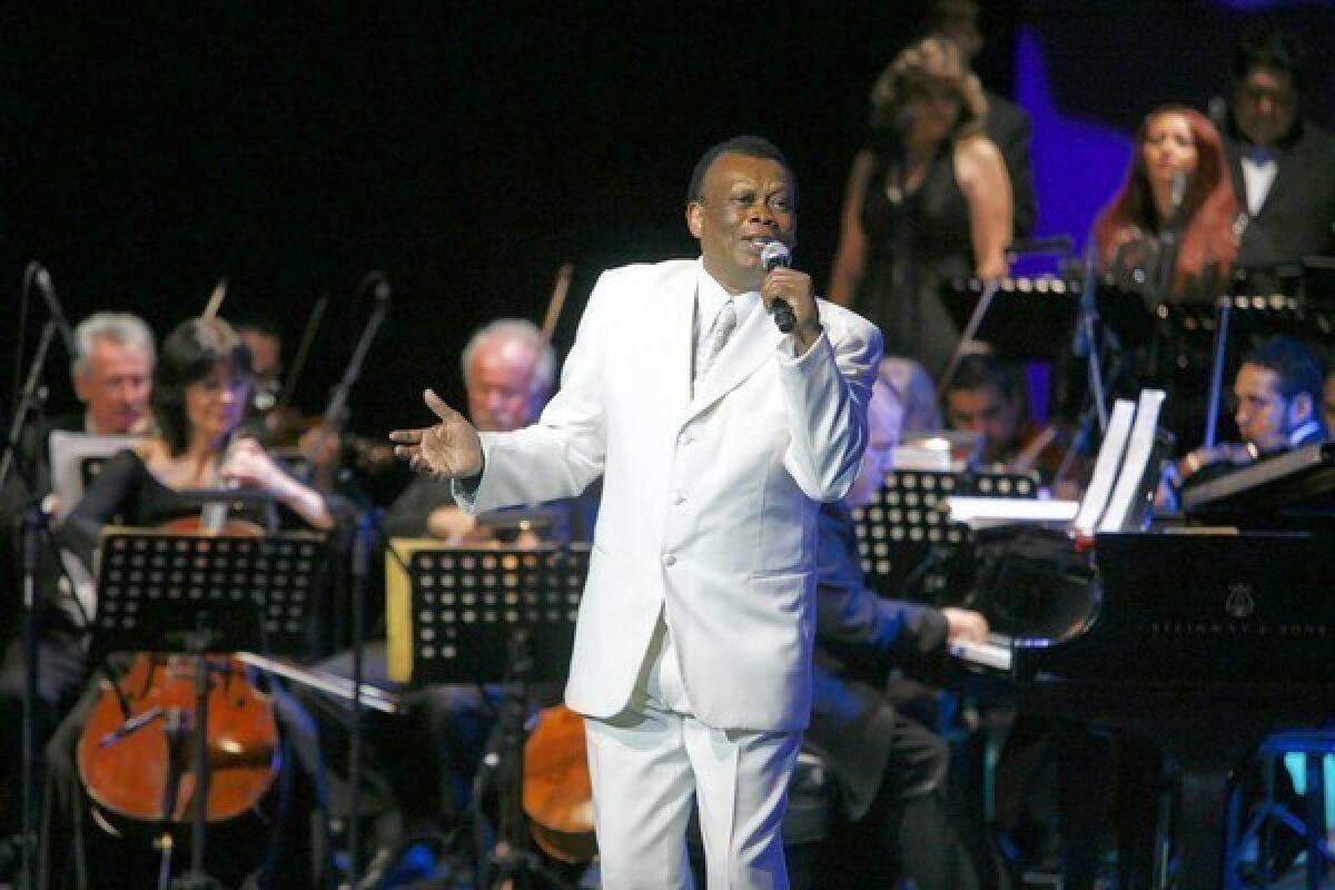 Johnny Laboriel performs during a concert in Mexico City.