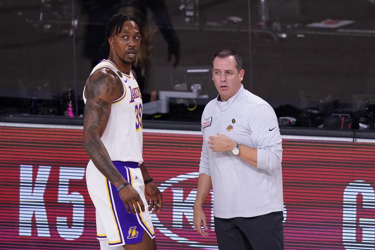 Dwight Howard came off the bench in Game 3 for the Lakers. Coach Frank Vogel started him for Game 4.