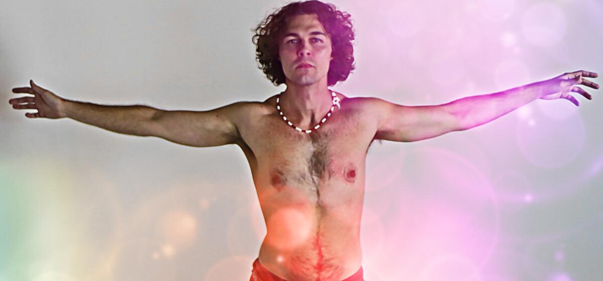 Matthew Hasle of Ocean Beach strikes a classic Jim Morrison pose for his role as the late Doors singer in "Light My Fire."