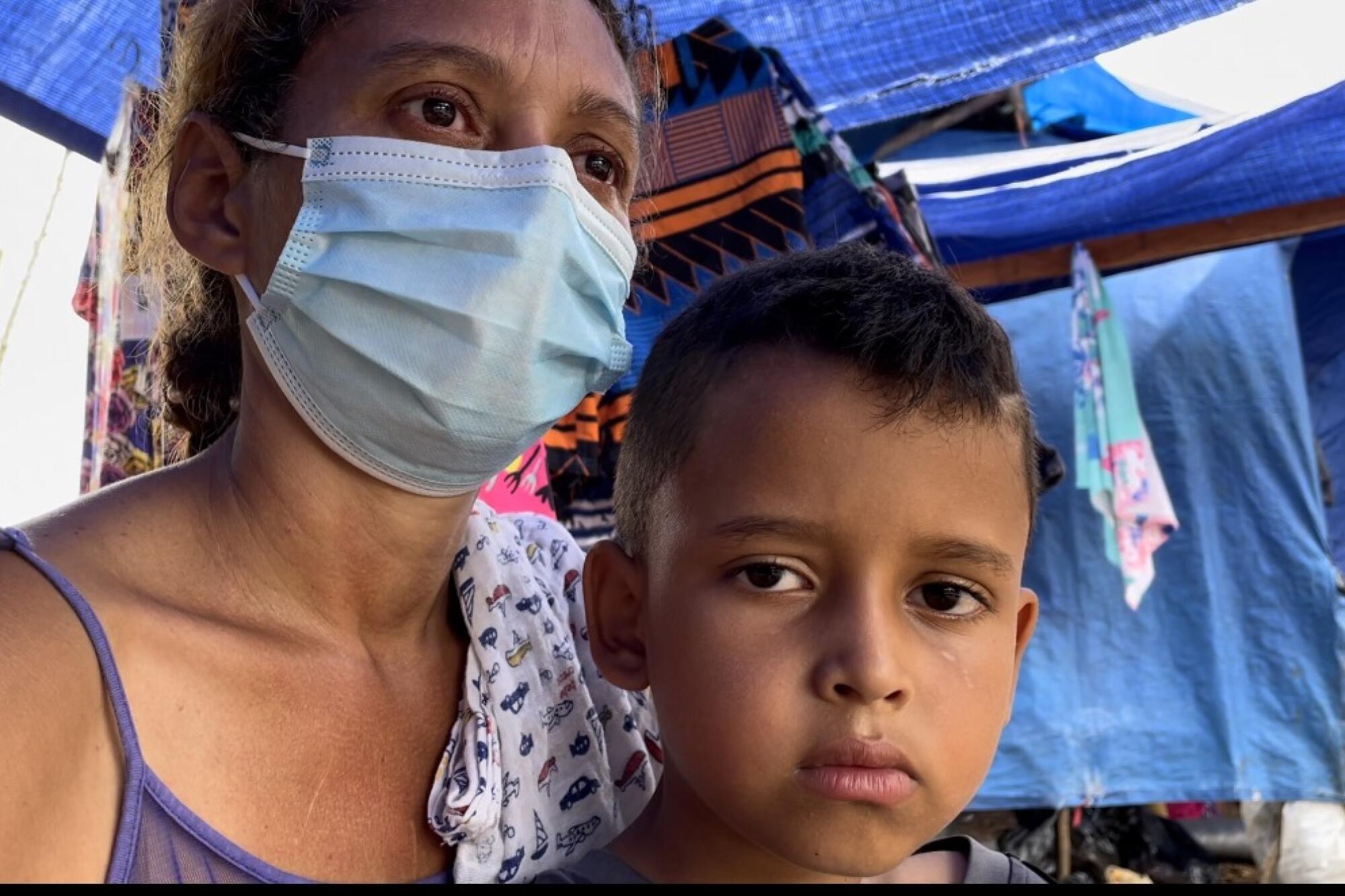 Migrants in camps during their crossing of the Darien Gap.