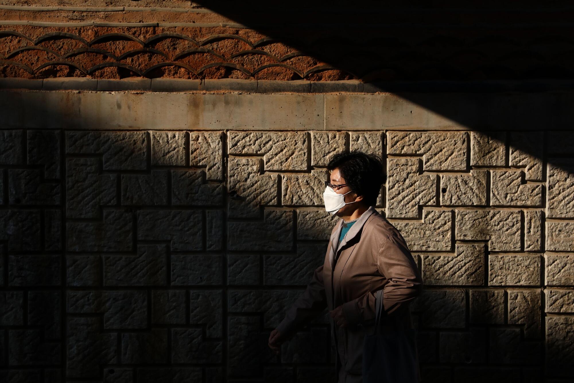 A woman walks in Seoul, where isolation had become a trend even before the coronavirus pandemic.