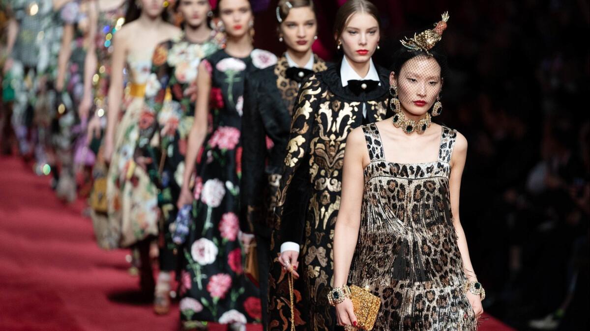 The finale of the Dolce & Gabbana fall and winter 2019 runway show, presented on Feb. 24, 2019, during Milan Fashion Week.