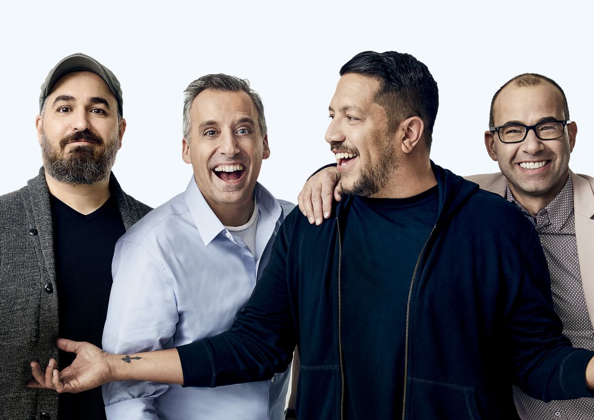 Brian Quinn, from left, Joe Gatto, Sal Vulcano and James Murray of the prank show "Impractical Jokers."