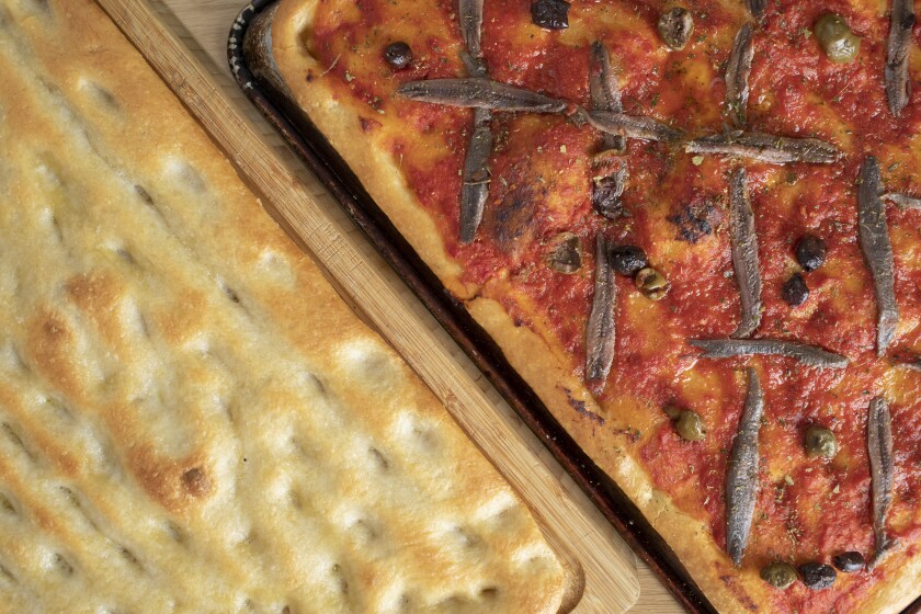 Two flat breads seen from above