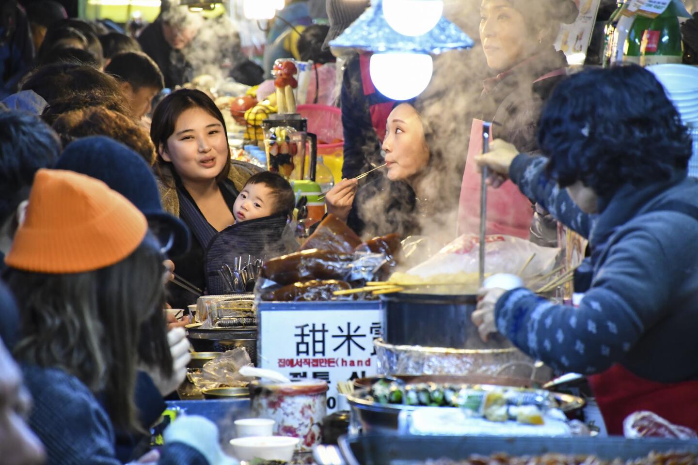 Gwangjang Market in Seoul is considered the biggest food market in the city, with more than 200 vendors. Those vendors are a particularly known for their mung bean pancakes.