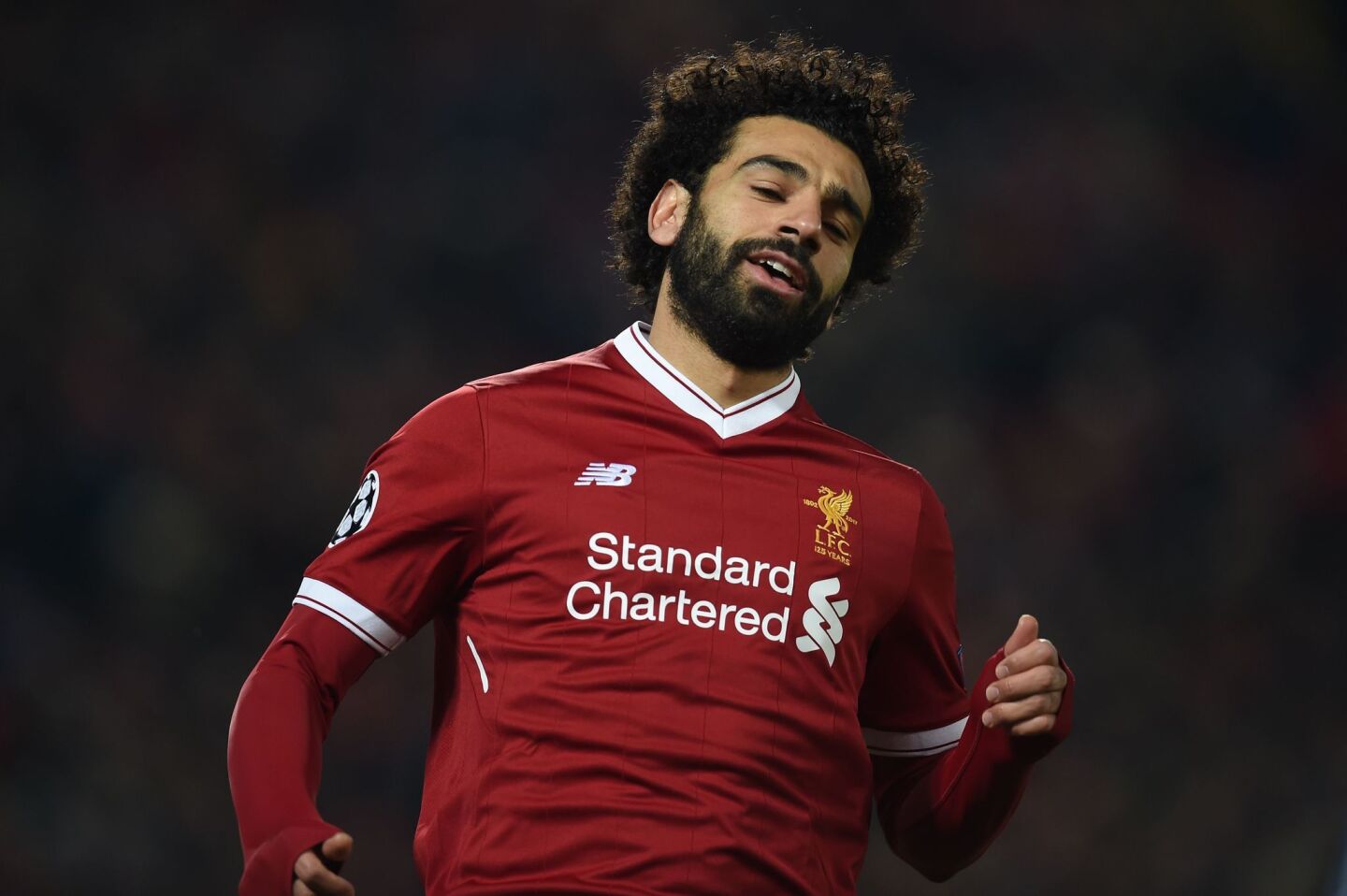 Liverpool's Egyptian midfielder Mohamed Salah gestures during the UEFA Champions League round of sixteen second leg football match between Liverpool and FC Porto at Anfield in Liverpool, north-west England on March 6, 2018. / AFP PHOTO / PAUL ELLISPAUL ELLIS/AFP/Getty Images ** OUTS - ELSENT, FPG, CM - OUTS * NM, PH, VA if sourced by CT, LA or MoD **