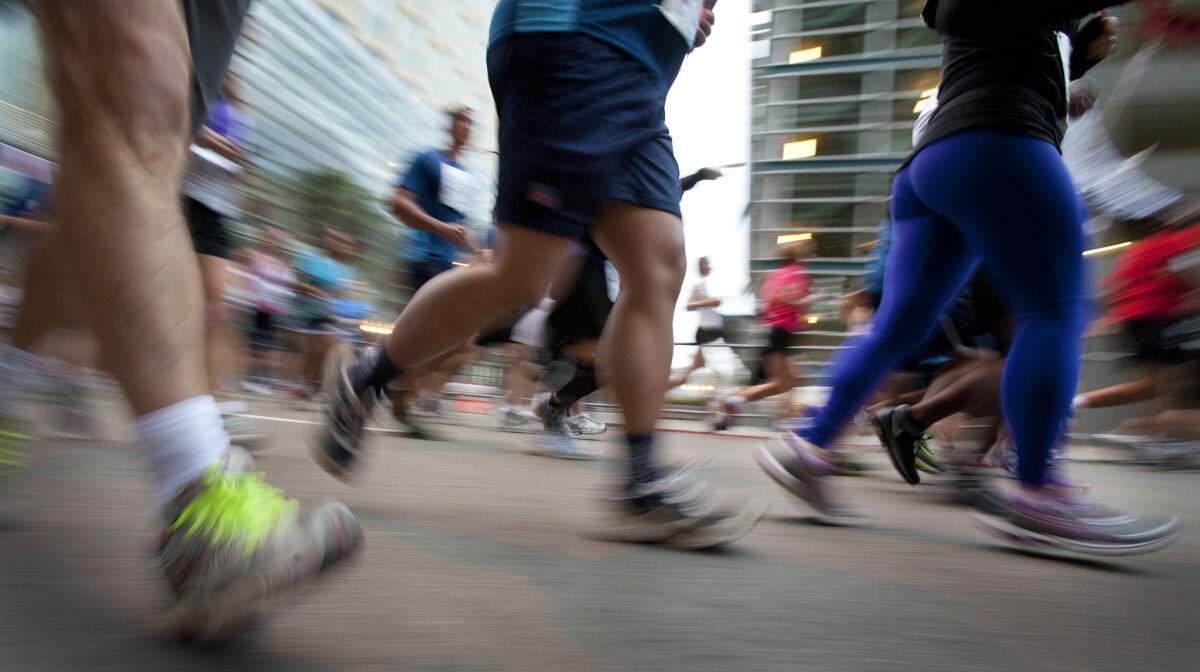 Runners start the San Diego Half Marathon.