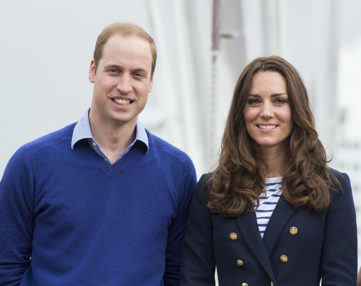 The duke and duchess pose for a portrait at Auckland Harbor on April 11.