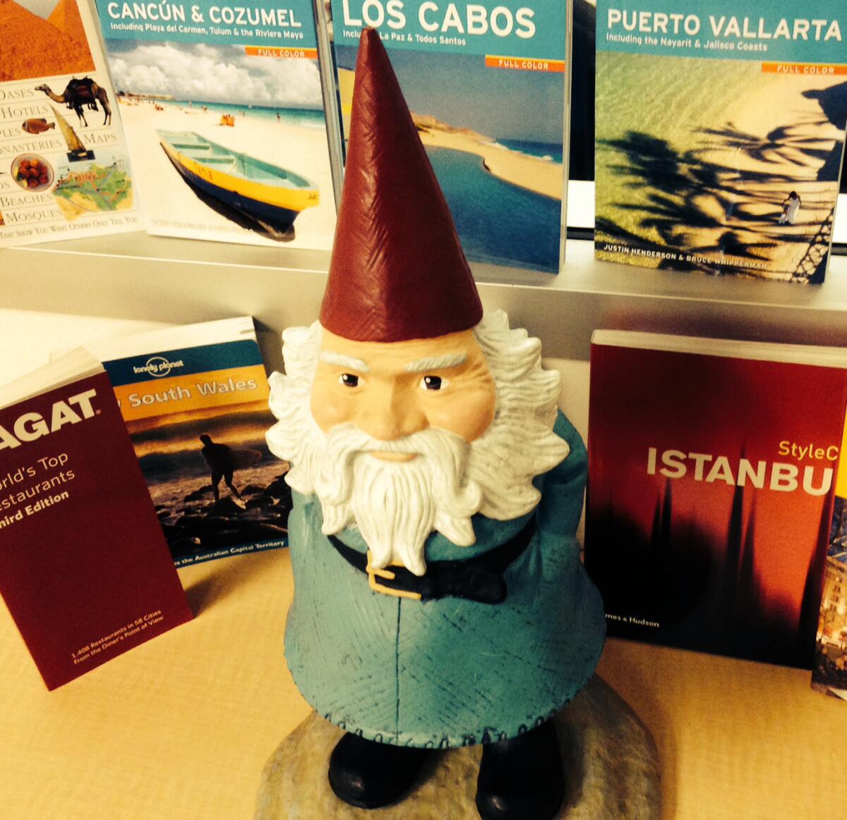 The Travelocity Gnome is closely identified with the online travel agency's brand.