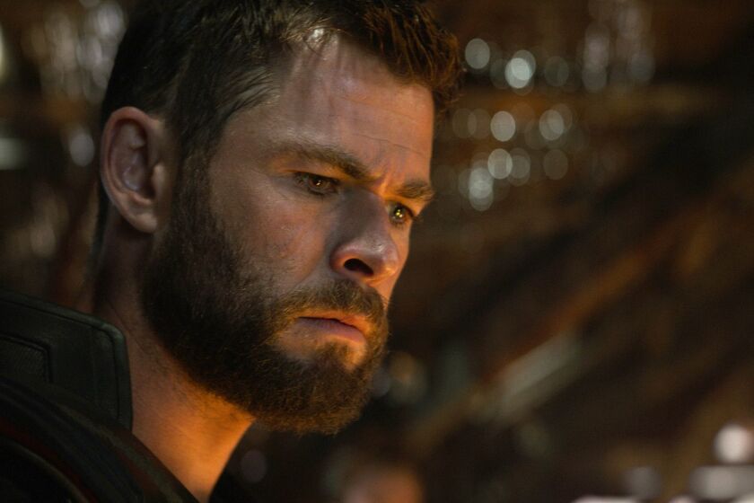 This image released by Disney shows Chris Hemsworth in a scene from Avengers: Endgame. (Disney/Marvel Studios via AP)