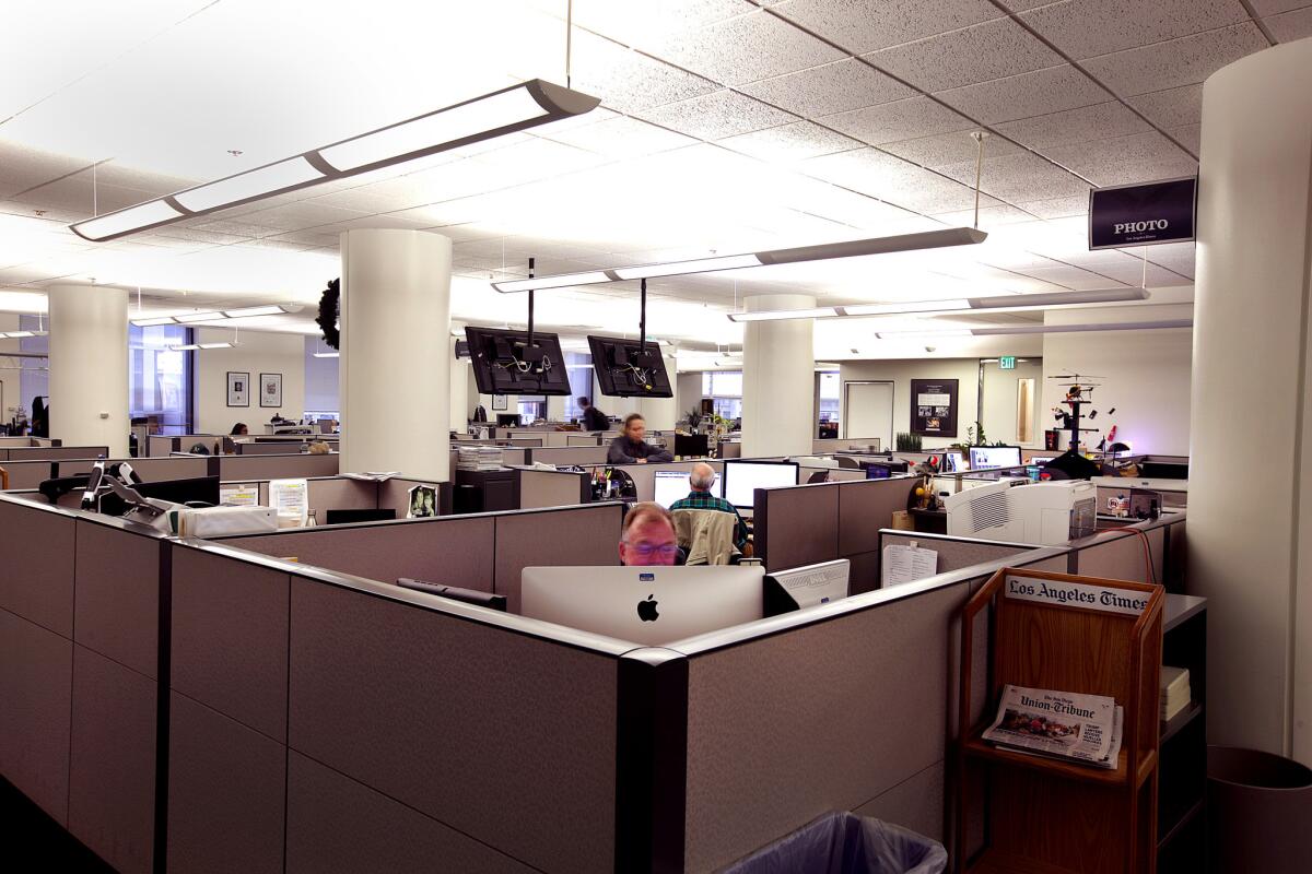 A view of The Times newsroom in its final days in downtown Los Angeles.