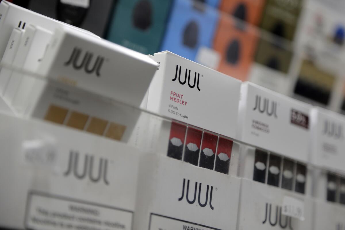 Sales of Juul products using flavors other than traditional tobacco would be banned under a proposed ordinance in L.A. County. 