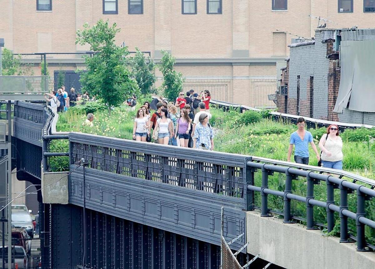 New York's High Line park, seen here in 2011, has become one of the top visitor attractions in the city. The popular park was built along an abandoned elevated train line in Manhattan.