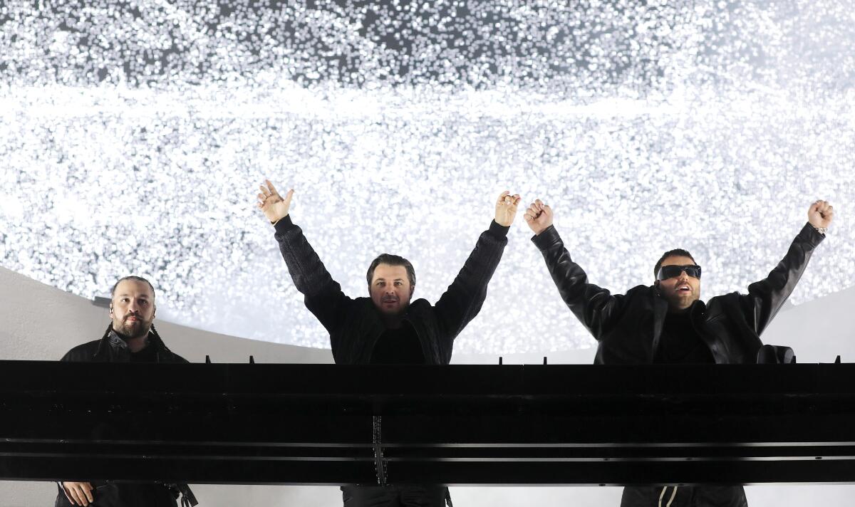 Swedish House Mafia perform at Coachella 2022.