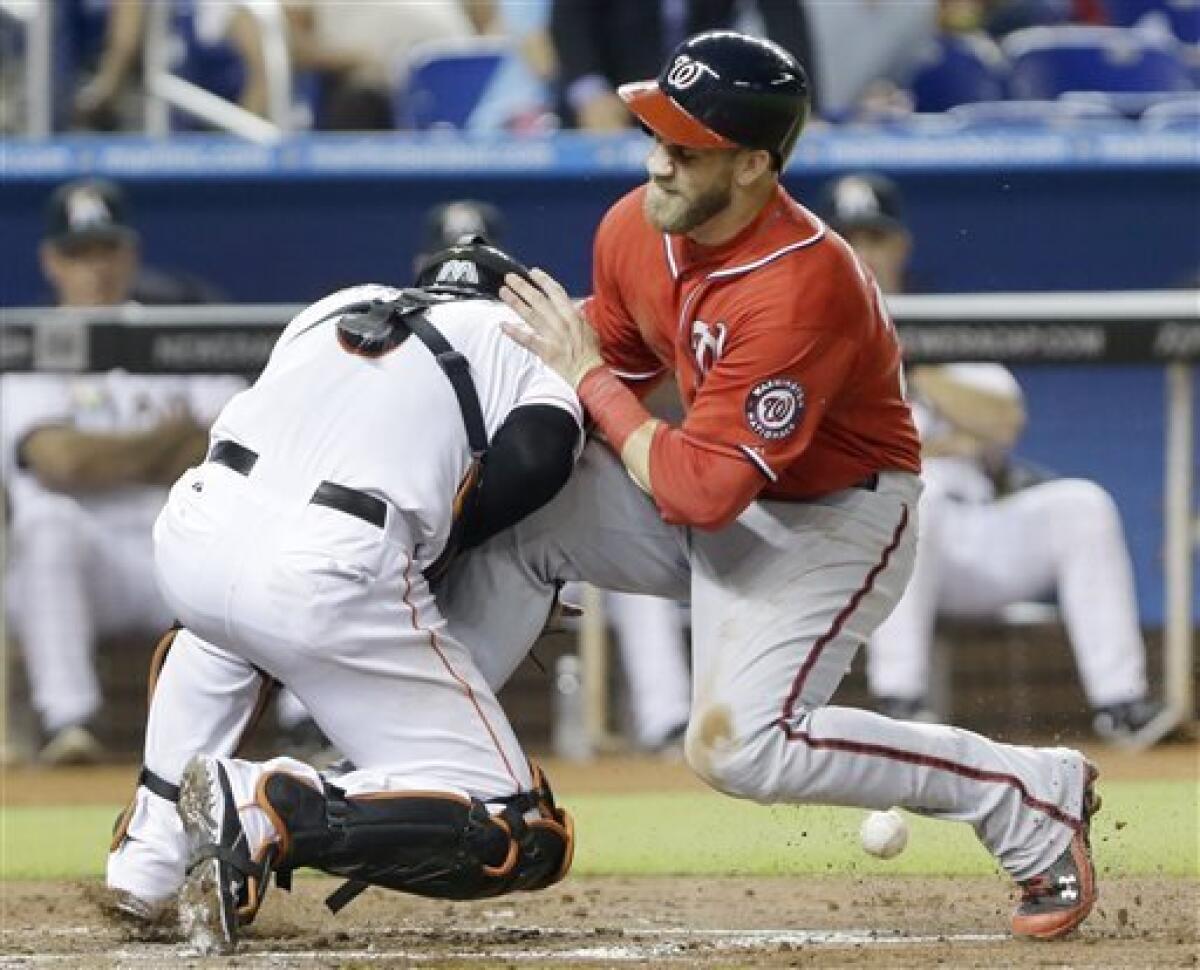 Miami Marlins right fielder Giancarlo Stanton stands during the