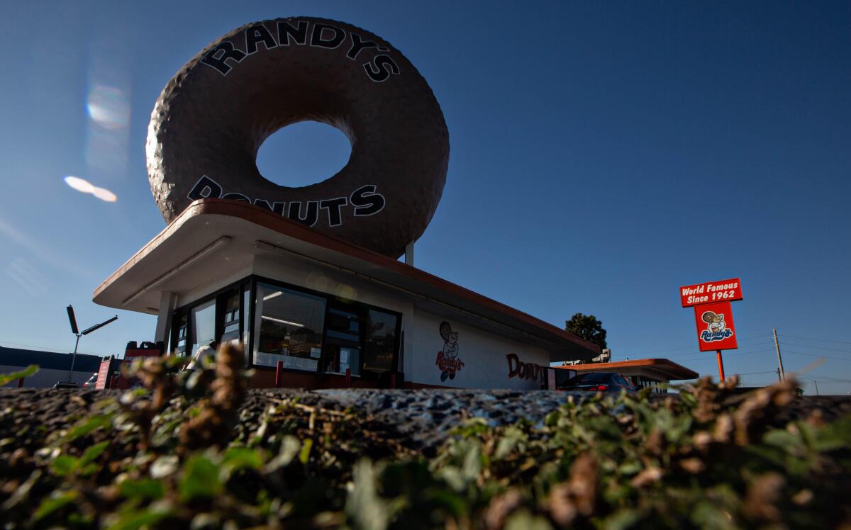 The iconic Randy's Donuts in in Inglewood