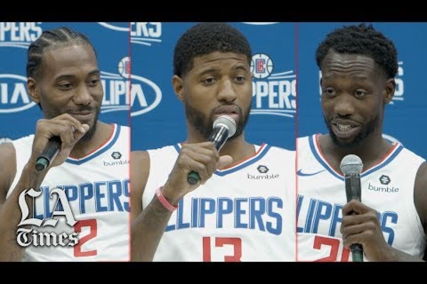 The Clippers' new players, Paul George and Kawhi Leonard, discuss their new team