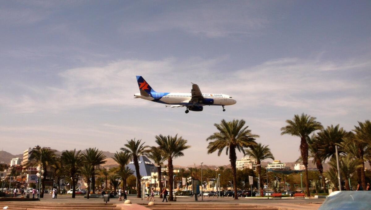 A plane glides toward touchdown at Eilat airport in southern Israel in 2011.