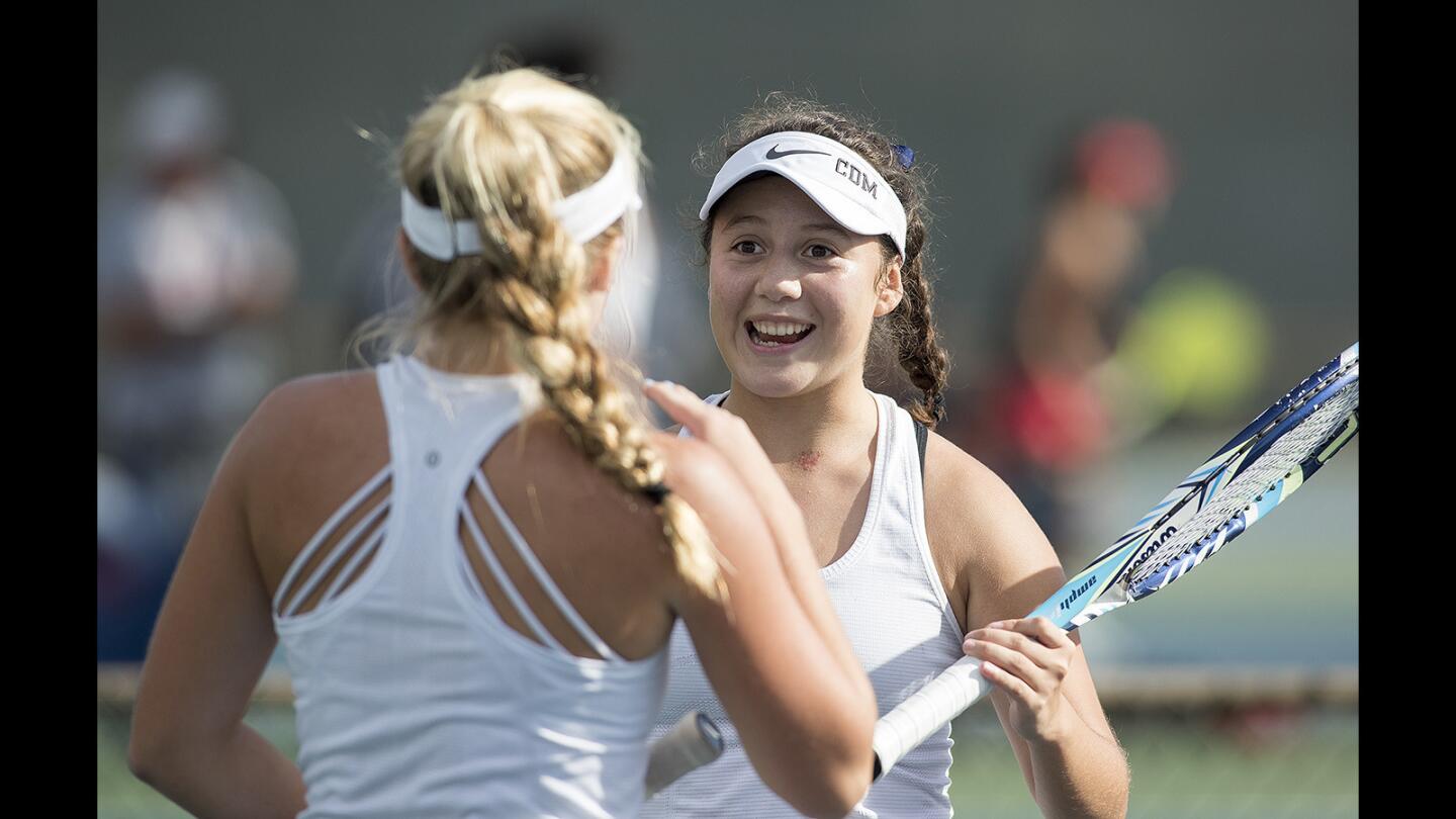 Photo Gallery: Corona del Mar girls' tennis in the Round of 16 during the CIF Southern Section Individuals tournament