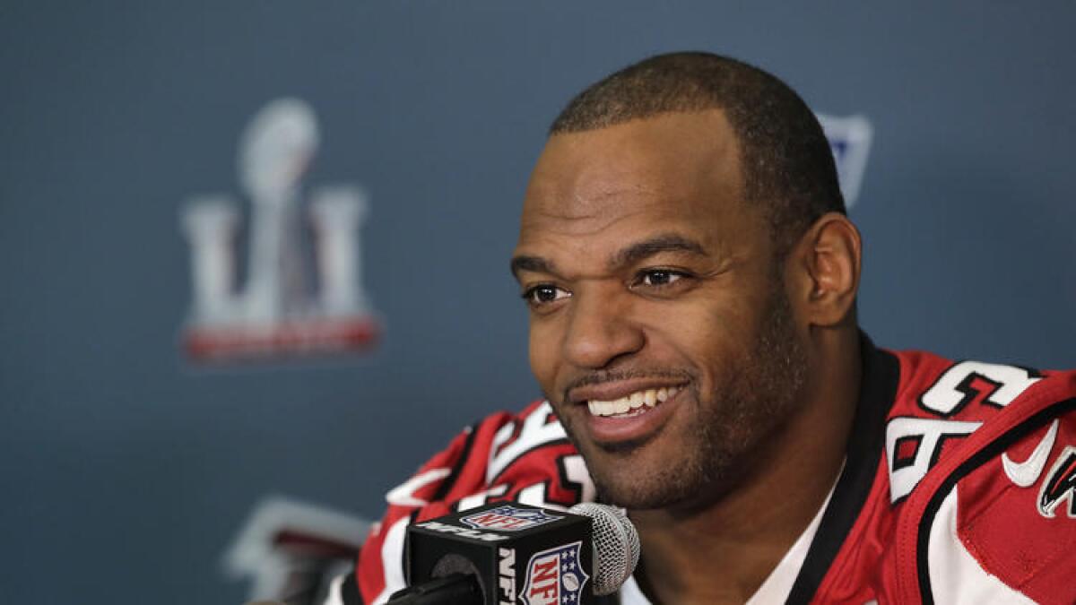 Atlanta's Dwight Freeney is one of four Falcons players with Super Bowl experience, having won one and lost one with the Indianapolis Colts.