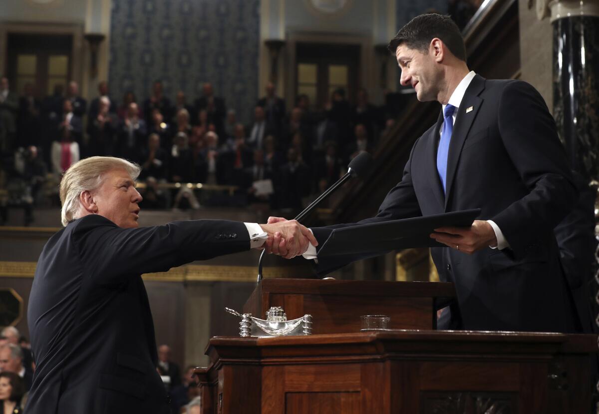 President Trump and House Speaker Paul D. Ryan.
