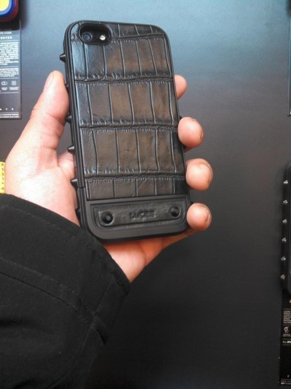 Lucien Elements' $650 crocodile-skin iPhone 5 case was among the most expensive smartphone cases at CES.