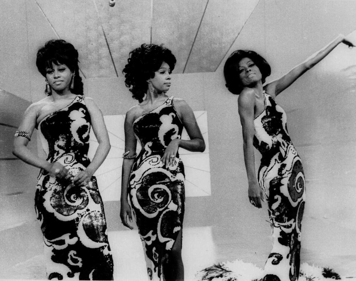 The Supremes, from left, Cindy Birdsong, Mary Wilson and Diana Ross