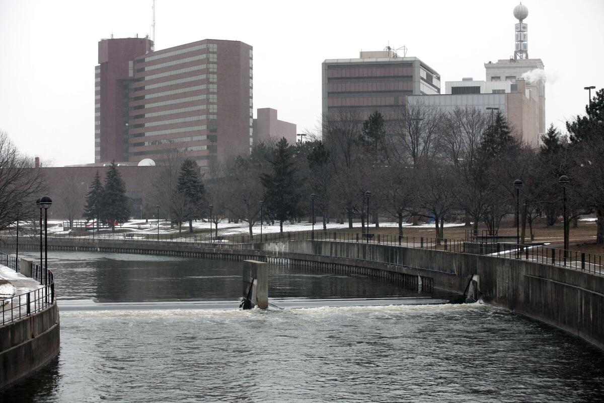 The Flint River, which cuts through the city's downtown, is central to the drinking-water crisis.