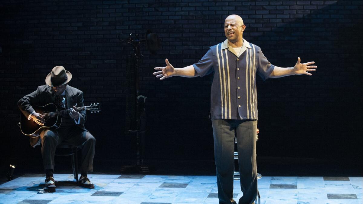 Ruben Santiago-Hudson with guitarist Chris Thomas King in 'Lackawanna Blues' at the Mark Taper Forum