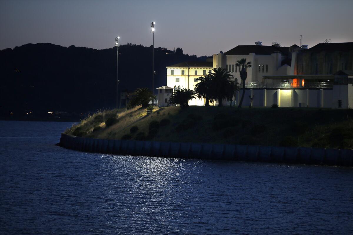 An evening view of San Quentin State Prison