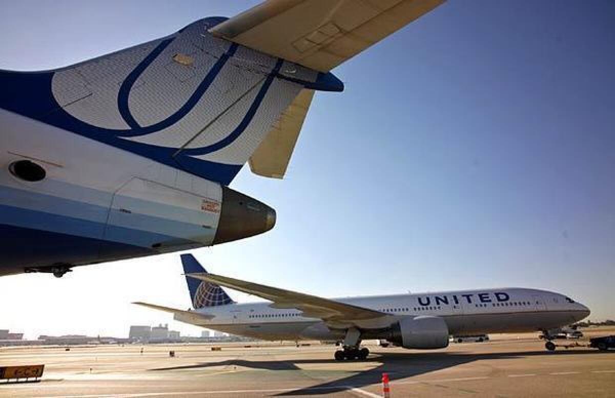 A United Airlines plane at LAX.