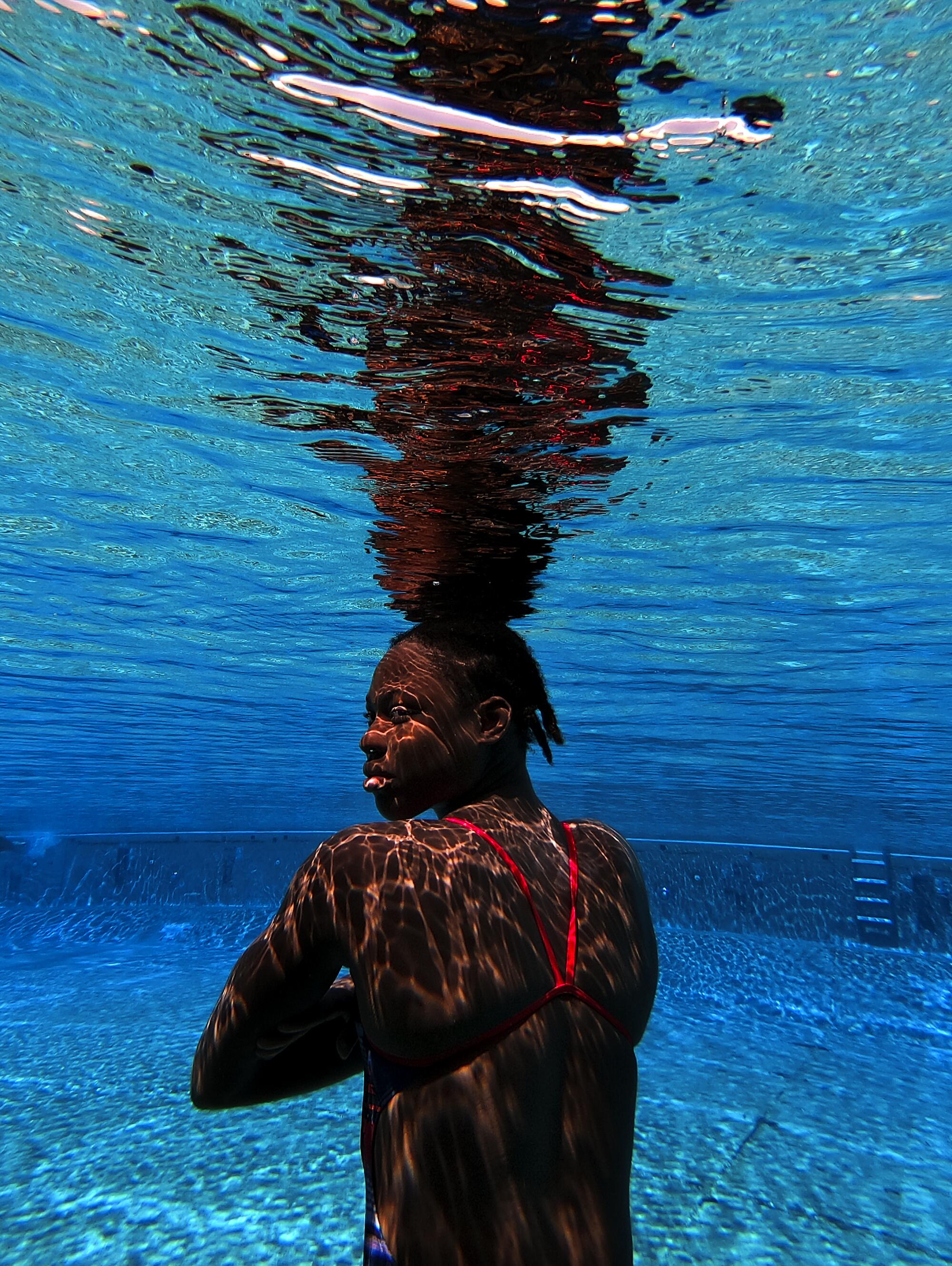 U.S. women's water polo coach Adam Krikorian says that goalkeeper Ashleigh Johnson “could have been an excellent athlete in anything, and we’re just the fortunate sport that she chose.” Photographed at the Joint Forces Training Base in Los Alamitos.