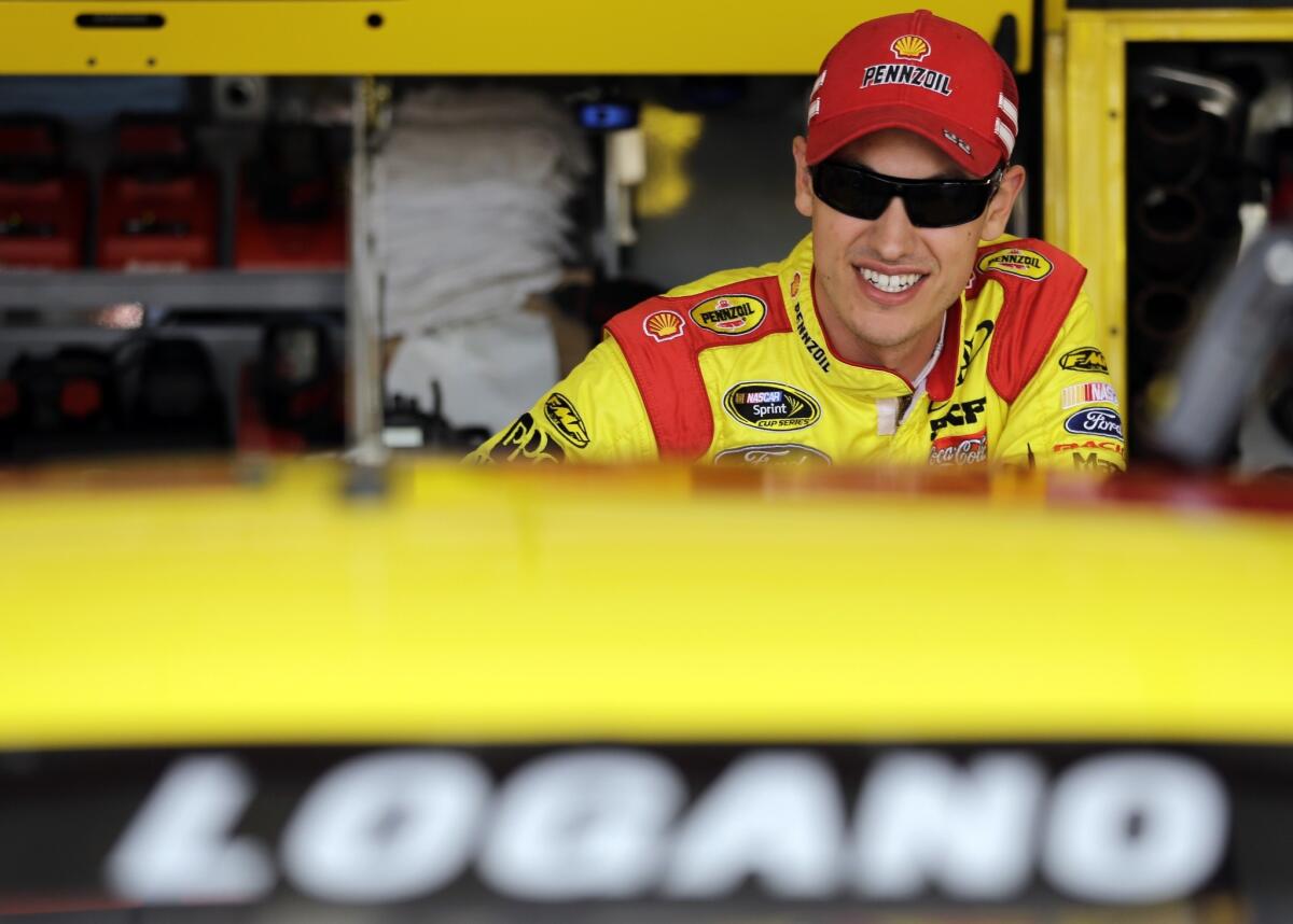 Joey Logano will start from pole for Sunday's NASCAR Sprint Cup race at Chicagoland Speedway.