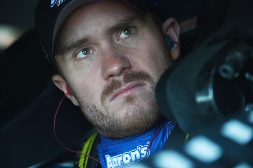 NASCAR driver Brian Vickers has been put on blood thinners to deal with blood clots and will miss this weekend's races at Fontanta.