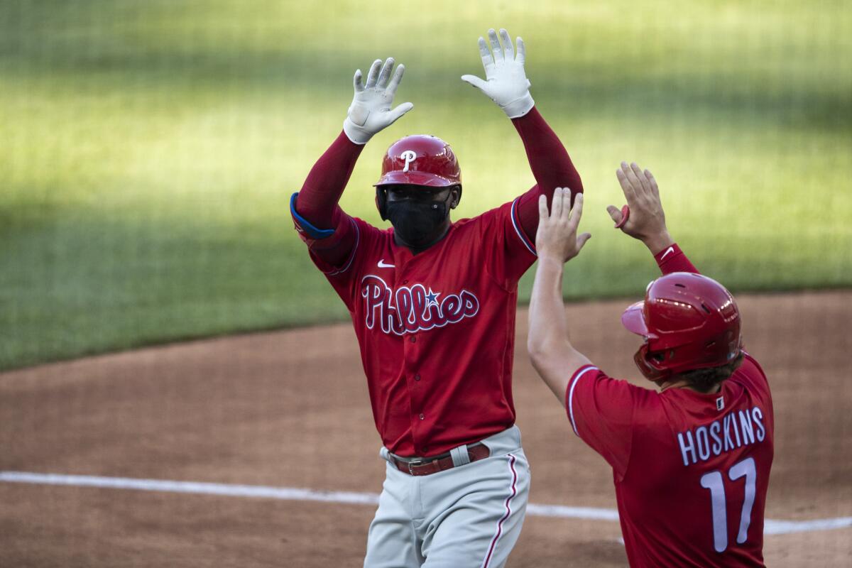 Philadelphia Phillies' Didi Gregorius plays during a baseball game