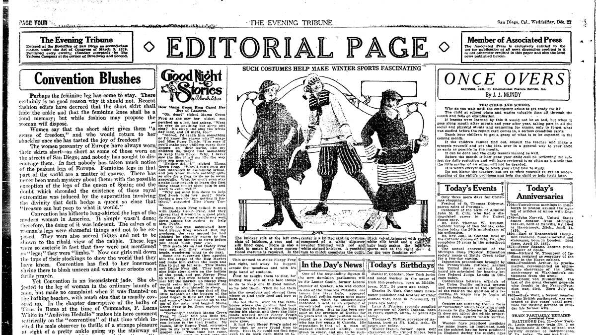 From the Archives: Women in knickerbockers and flappers in short skirts  made headlines in 1921 - The San Diego Union-Tribune