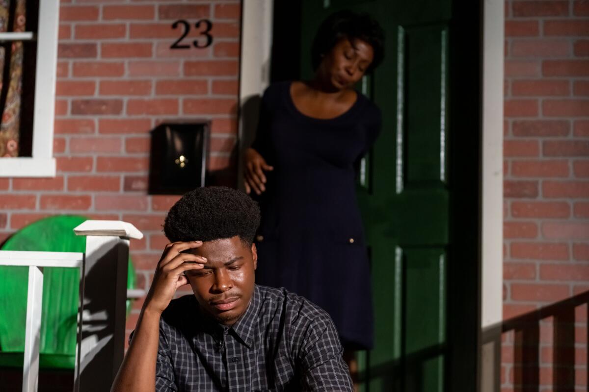 JaVon Clarie and Januari Simpson in Lamplighters Community Theatre's "The Front Porch."