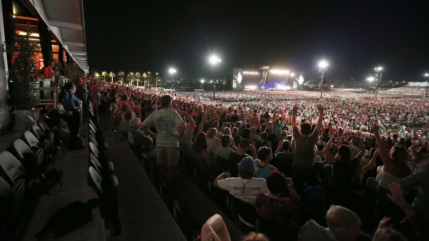 An estimated Desert Trip crowd of 75,000 take in Paul McCartney's music Saturday night.