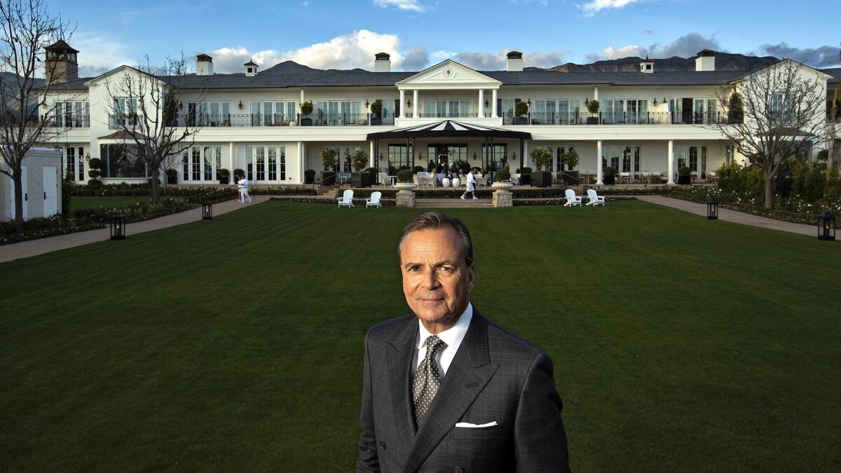 Developer Rick Caruso is photographed in front of the Manor House at the Rosewood Miramar Beach resort in Montecito.